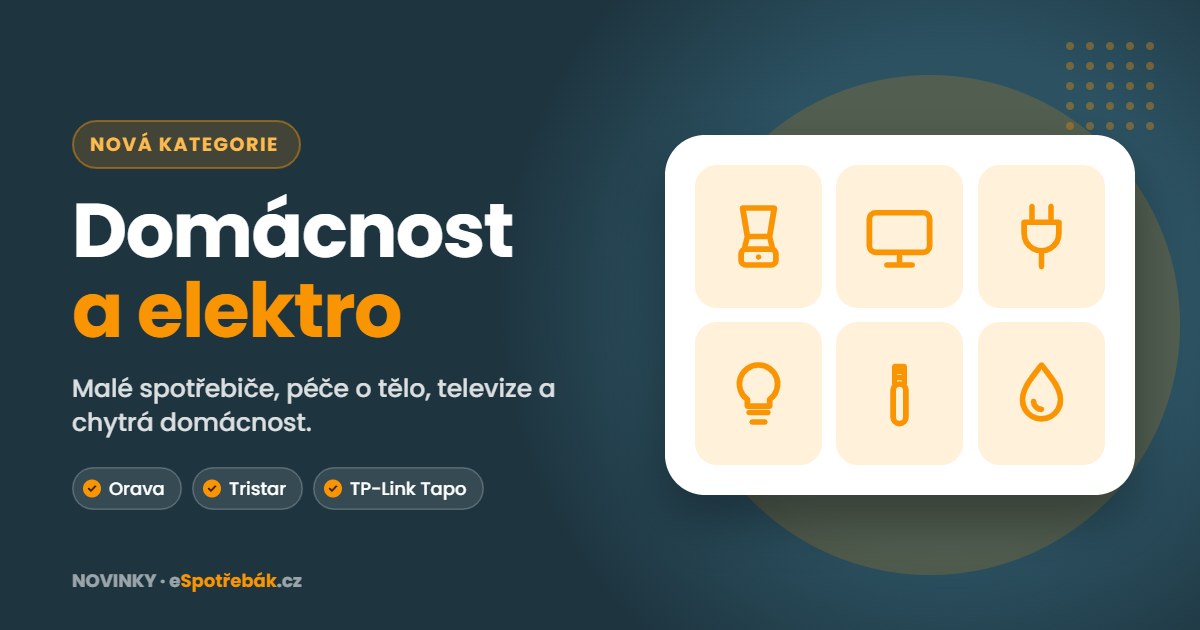 Nově na eSpotřebáku: Domácnost a elektro